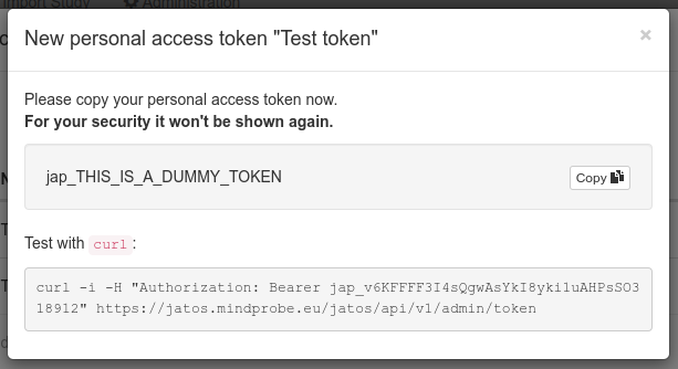 Token Open JATOS // OpenSesame documentation